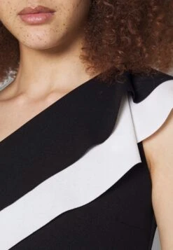 Wal G Smeena One Shoulder Midi - Jerseyjurk - Black/White -Wal G e9f933bc41344ee6896b68597907599c