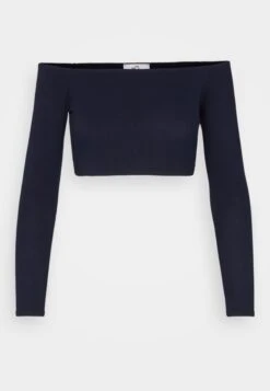 Wal G Hollie Off Shoulder Crop - Longsleeve - Navy -Wal G ea3155239ee34517ac01d24dc0f35c65