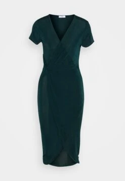 Wal G Wrap Midi Dress - Gebreide Jurk - Forest Green -Wal G eaf2dfe091df42f7938a8d0215477a27