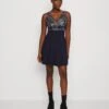 Wal G Belle V Neck Skater Dress - Cocktailjurk - Navy/White
