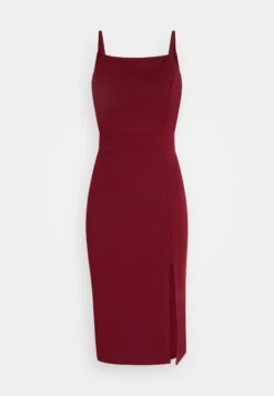 Wal G Strappy Square Neck Midi Dress - Etui-Jurk - Berry Wine -Wal G ed7946a7e7294d0380496658eb6dbf7e