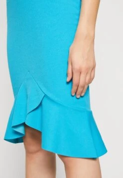 Wal G Chrissy Ruffle Midi - Jerseyjurk - Mediterranean Blue -Wal G ee4d5f5ae07a47abaa78adeb8d9c7d89