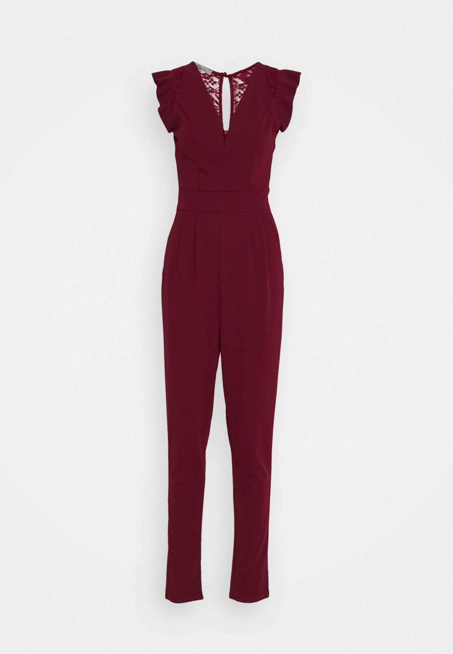 Frill Sleeve - Jumpsuit - Wine 1 Frill Sleeve - Jumpsuit - Wine
