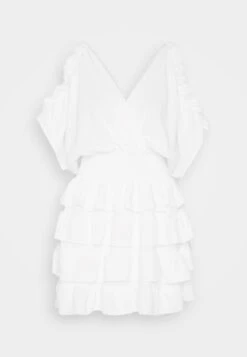Wal G Cruise Collection Sanjila Ruffle Dress - Jurk - White -Wal G f52201847297402280f9dc8e52a0e340