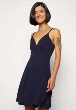 Wal G Jina Skater Dress - Jerseyjurk - Navy Blue -Wal G f67b19a165664ba3a8d8899b9df32b98