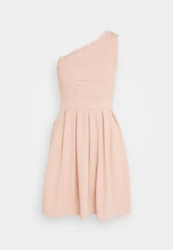 Wal G Vanya One Shoulder Skater Dress - Jerseyjurk - Blush Pink -Wal G f9d40fd7e26644eaa3bac012df628079