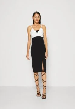 Wal G Lulu Contrast Midi - Jerseyjurk - Black/White