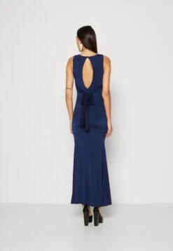 Wal G Becky Open Back Maxi - Jerseyjurk - Navy Blue -Wal G fe2e33076eef430b88b144a052946333