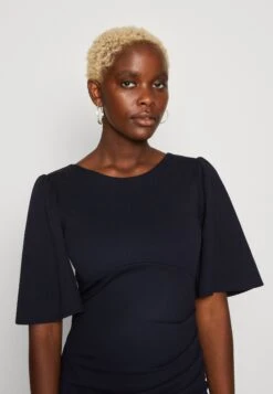 Wal G Puff Sleeve Midi Dress - Etui-Jurk - Navy Blue -Wal G fe735a58bbb4461d9994c1aeef1c7398