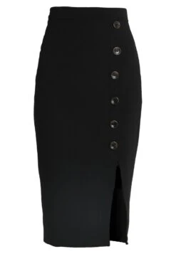 Wal G Tortoise Button Skirt - Kokerrok - Black -Wal G ff0f9af75ebd4684aad21abbc705736b